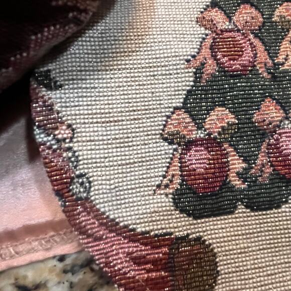 Mirror Vintage 1990s Women's Small Tapestry Vest Christmas Tree Santa Snowman - Picture 5 of 7